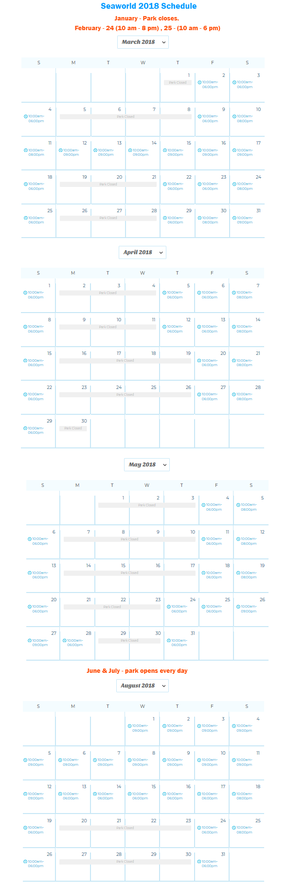 San Antonio Seaworld Schedule