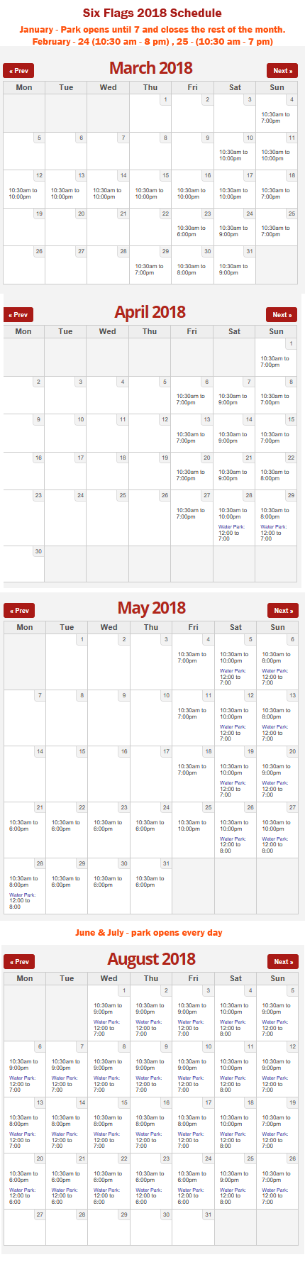 Seaworld San Antonio Six Flags Schlitterbhan Schedules Seaworld San Antonio Six Flags Schlitterbhan Schedules